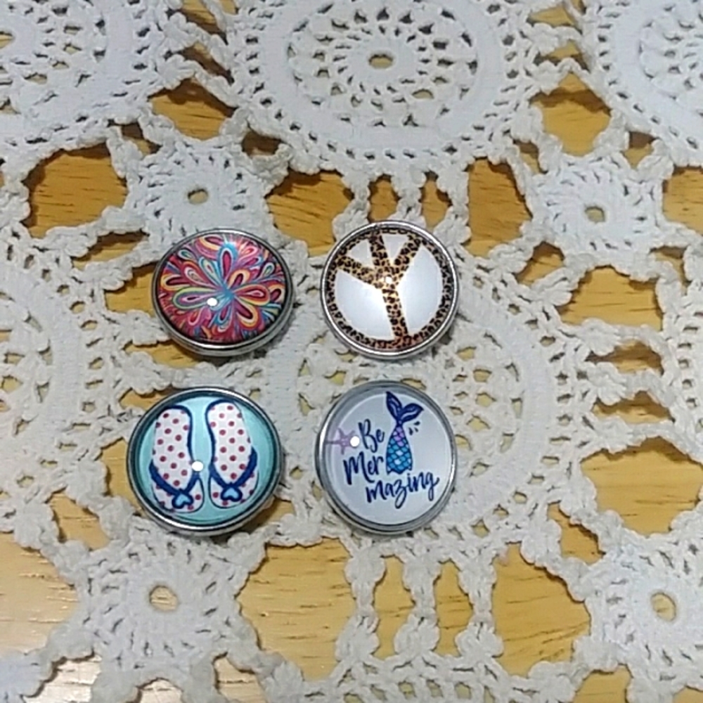 Boho Theme Snap Jewelry - 4 snap buttons